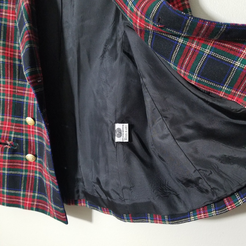 PENDLETON VTG Red Green Blue Tartan Wool Blazer - Picture 3 of 7